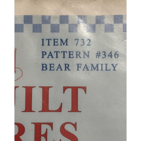Quilt Squares Bear Family Embroidery Pattern Jack Dempsey Needle Art Craft Kit - Picture 3 of 13